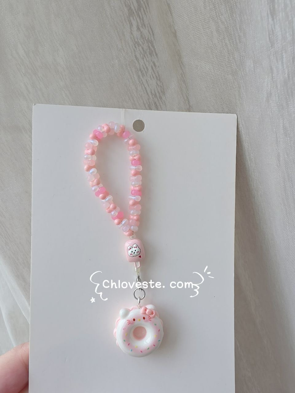 Hello kitty donut keychain
