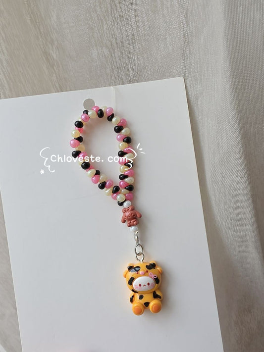 Kitty cow keychain