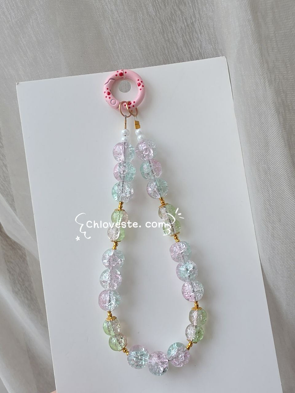 GHW phone strap ( green + blue pink )